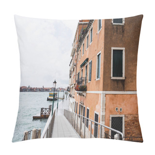 Personality  Road Between Ancient Building And Canal In Venice, Italy  Pillow Covers