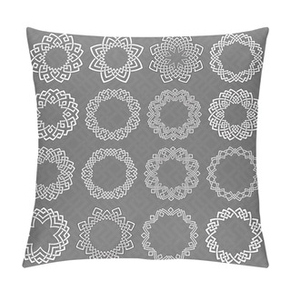 Personality  Sixteen Circle Octagonal Decorative Elements With Stripes Braiding Pillow Covers