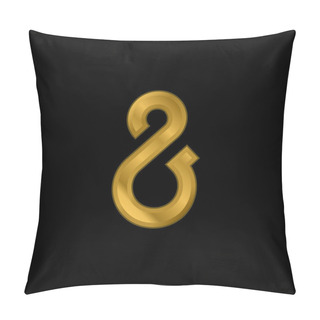 Personality  Ampersand Symbol Gold Plated Metalic Icon Or Logo Vector Pillow Covers