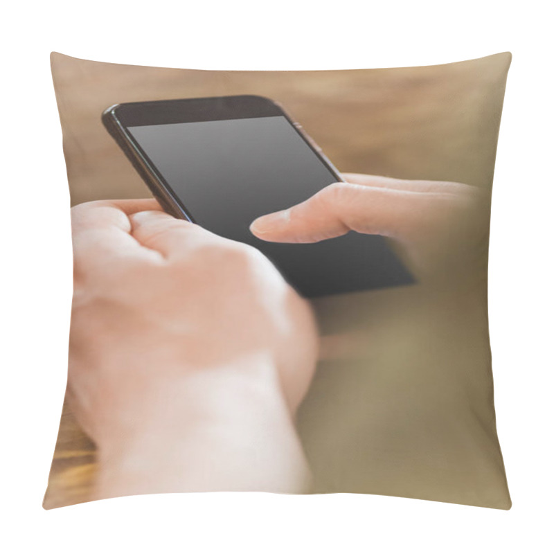 Personality  Smartphone with blank grey screen pillow covers