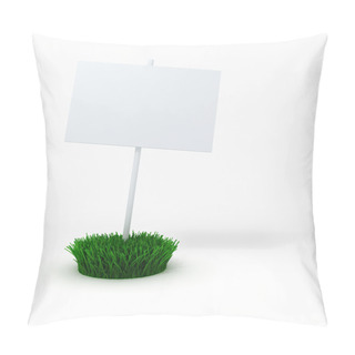 Personality  3d Blank Board On A Patch Of Green Fresh Grass Pillow Covers