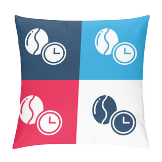 Personality  Bean Blue And Red Four Color Minimal Icon Set Pillow Covers