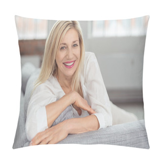 Personality  Happy Adult Woman On Couch Pillow Covers
