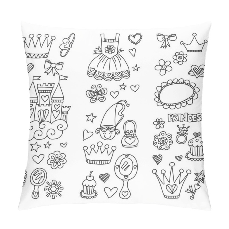 Personality  My little princess Hand drawn doodle elements pillow covers