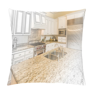 Personality  Custom Kitchen Design Drawing And Gradated Photo Combination Pillow Covers