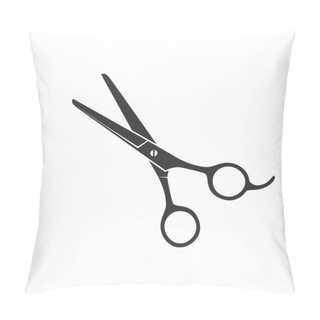 Personality  Scissors Graphic Icon. Shears For Hair Cutting Sign Isolated On White Background. Barber Symbol. Vector Illustration Pillow Covers