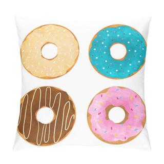 Personality  Watercolor Donuts Set Pillow Covers