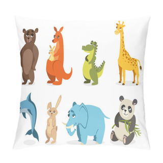 Personality  Set Of Cute Animals. Vector Drawings On A White Background Pillow Covers