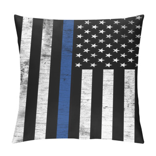 Personality  Police Law Enforcemtnt Support Vertical Textured Flag Pillow Covers