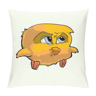 Personality  Formidable Yellow Bird. Vector Illustration. Pillow Covers