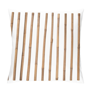 Personality  Bamboo Sticks Isolated On White Pillow Covers