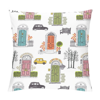 Personality  Pattern With Colored Doors Pillow Covers