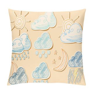 Personality  Weather Icons. Pillow Covers