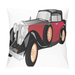 Personality  Red And Black Vintage Classic Car Stand  Pillow Covers