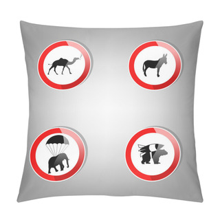 Personality  Animal Warning Signs - Vector Illustration Pillow Covers