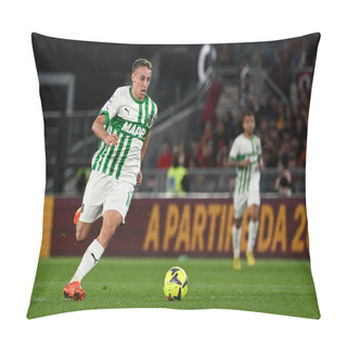 Personality  Davide Frattesi (US Sassuolo) During The Italian Football Championship League A 2022/2023 Match Between AS Roma Vs US Sassuolo At The Olimpic Stadium In Rome  On 12 March 2023. - Credit: Fabrizio Corradetti/LiveMedi Pillow Covers