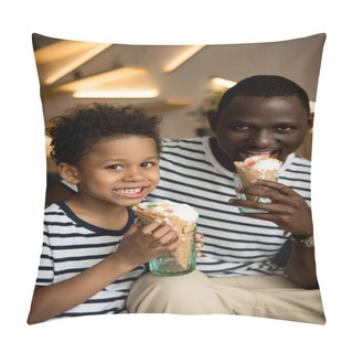 Personality  Father And Son Eating Ice Cream  Pillow Covers