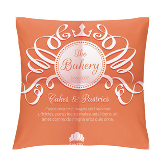 Personality  Retro Card With Bakery Logo Label Pillow Covers