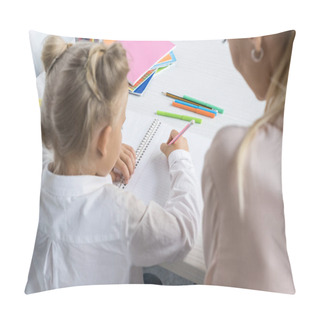 Personality  Child Drawing With Mother Pillow Covers