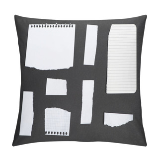 Personality  Arranged Ripped Papers On Tabletop Pillow Covers