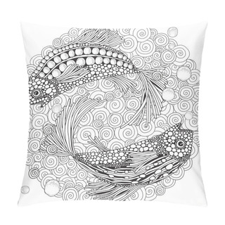 Personality  Two Fantastic Fish Swim In The Sea Bottom Pillow Covers