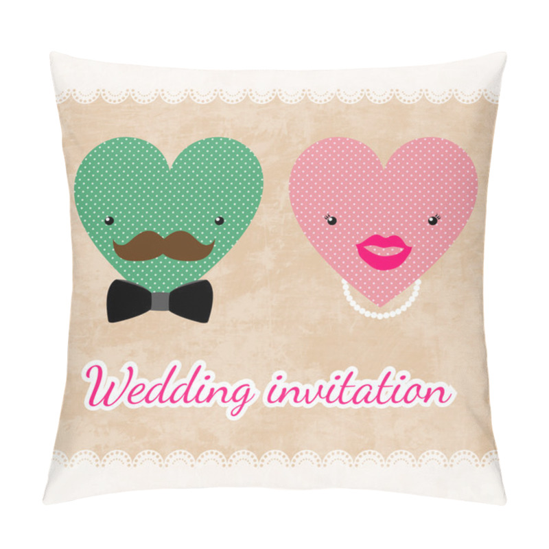 Personality  Wedding Invitation Card Template Vector Pillow Covers