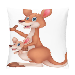 Personality  Kangaroo Cartoon Waving Pillow Covers