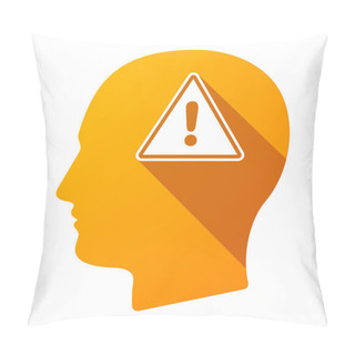 Personality  Long Shadow Male Head Icon With A Warning Signal Pillow Covers