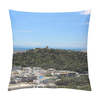 Personality  Embark On A Journey To The Serene Heights Of Philopappou Hill, A Verdant Oasis Nestled Within The Heart Of Athens Pillow Covers