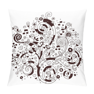 Personality  Swirls, Flowers, Hearts And Birds Pillow Covers