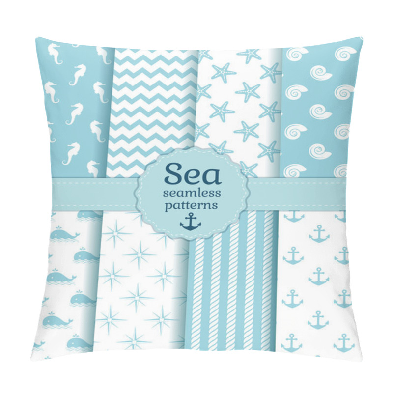 Personality  Sea seamless patterns. Vector collection. pillow covers