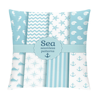 Personality  Sea Seamless Patterns. Vector Collection. Pillow Covers