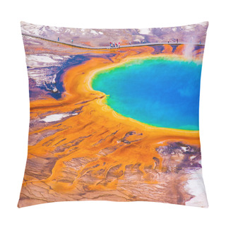 Personality  The World Famous Grand Prismatic Spring In Yellowstone National Park Pillow Covers