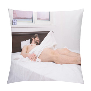 Personality  Morning Wood Formally Known Nocturnal Penile Tumescence Common Occurrence. Male Reproductive System. Why Men Get Morning Erections. Normal Erections Occur. Macho Sexy Guy Torso Relaxing Lay Bedroom Pillow Covers