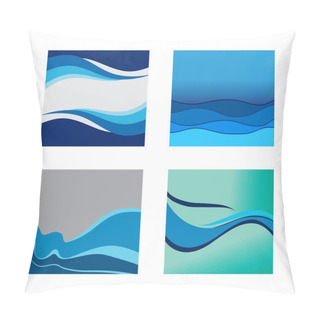 Personality  Abstract Water Wave Vector Illustration Design Background Pillow Covers