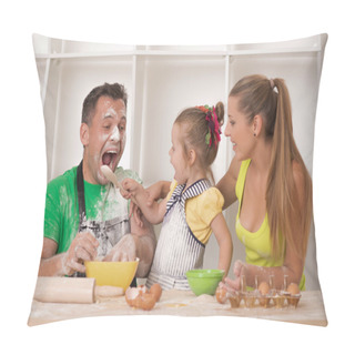 Personality  Family Portrait While Cooking Pillow Covers