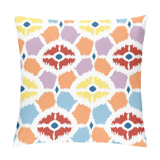 Personality  Colorful Diamonds Ikat Geometric Seamless Pattern Background Pillow Covers
