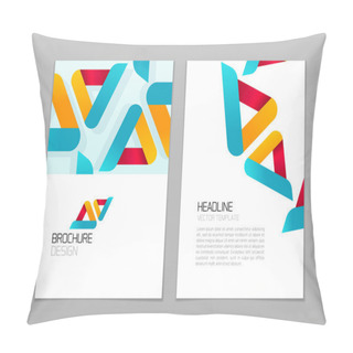 Personality  Brochure Flyer Vector Design Template With Business Abstract Shapes Background Pillow Covers