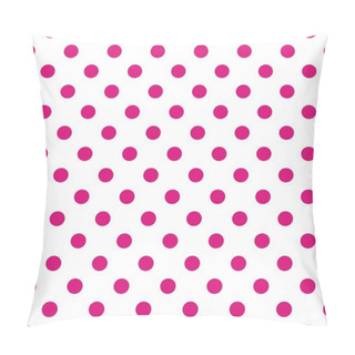 Personality  Seamless Vector Pattern Withdark Neon Pink Polka Dots On A White Background Pillow Covers