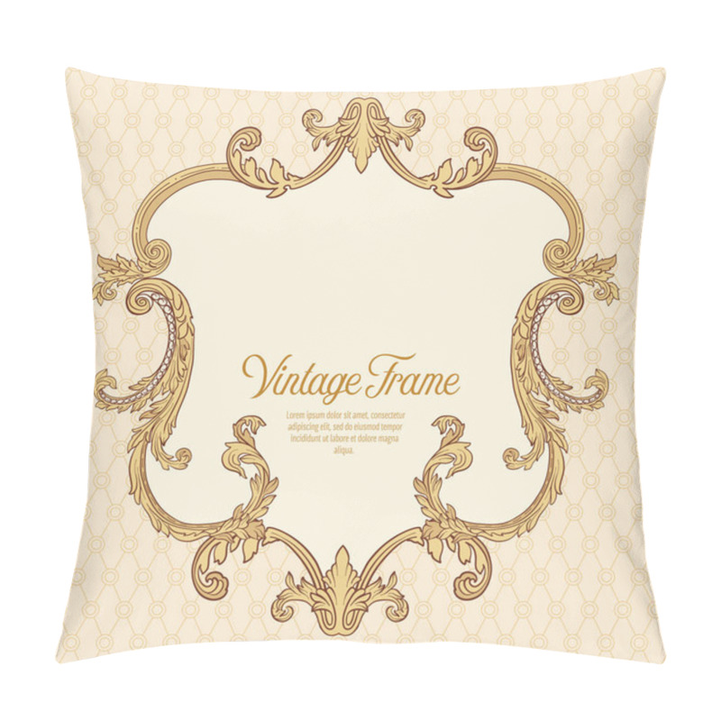 Personality  Vintage richly decorated frame in rococo style for menus, ads, a pillow covers