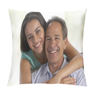 Personality  Father And Daughter Together At Home Pillow Covers