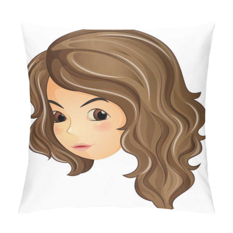 Personality  A face of a curly haired girl pillow covers
