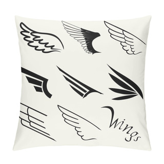 Personality  Wings Set On White Background Pillow Covers
