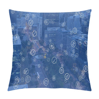 Personality  Night City With Connectors Pillow Covers