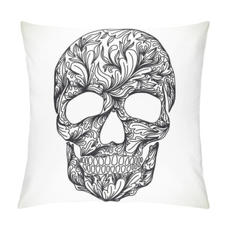 Personality  Vector Illustration With Hand Drawn Skull.  Pillow Covers