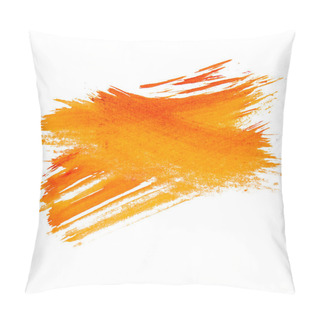 Personality  Orange Watercolors Spot Blotch Isolated On White Background Pillow Covers