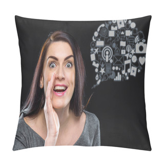 Personality  Excited Young Business Woman  Pillow Covers