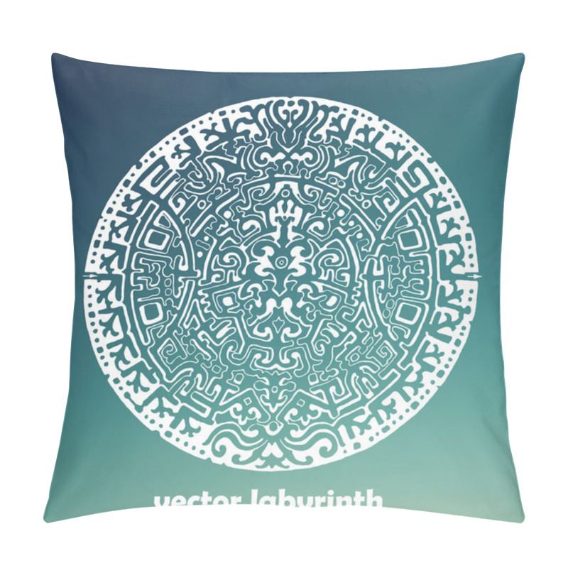 Personality  Mandala labyrinth abstract ornament task. Find the right way pillow covers