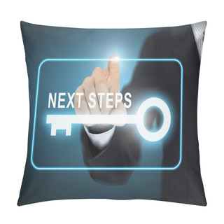 Personality  Male Hand Pressing Next Steps Key Button  Pillow Covers