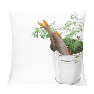 Personality  Freshwater Perch Isolated On White Background Pillow Covers